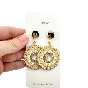 J. Crew Gold and Beige Earrings